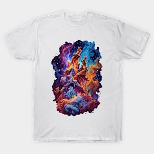 Cosmic Ballet: Nebula's Elegance in Pillars of Creation - cosmic T-Shirt